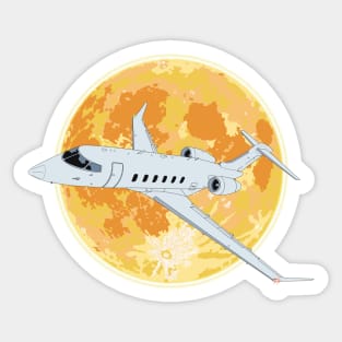 Bombardier Challenger 350 Jet Orange Full Moon Sticker